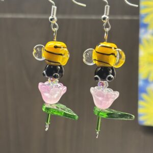 Honeybee Blossom Drop Earrings