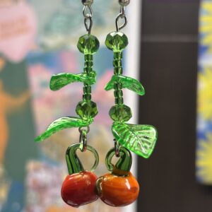 Pumpkin Vine Beaded Earrings